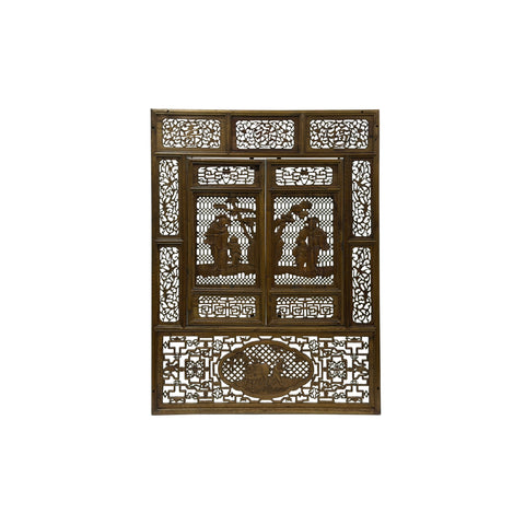 Chinese Scholars Student Motifs Wood Wall Panel Window Screen GB785S