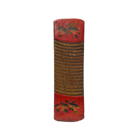 Vintage Restored Distressed Red Flower Graphic Washing Board Wood Panel Art JK263S