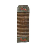 Vintage Restored Gray Flower Graphic Washing Board Wood Panel Art JK269S
