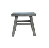 Rustic Raw Rough Wood Grain Rectangle Slim Stool Bench Side Table JK329S #10