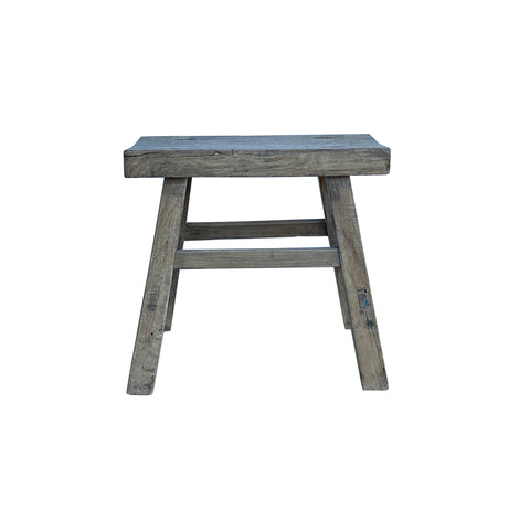 Rustic Raw Rough Wood Grain Rectangle Slim Stool Bench Side Table JK329S #10