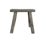 Rustic Raw Rough Wood Grain Rectangle Slim Stool Bench Side Table JK330S #12