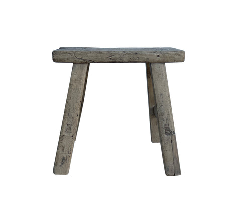 Rustic Raw Rough Wood Grain Rectangle Slim Stool Bench Side Table JK330S #12
