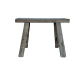 Rustic Raw Rough Wood Grain Rectangle Slim Stool Bench Side Table JK331S #13
