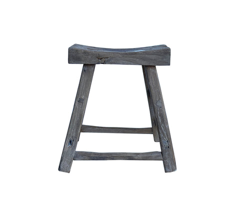 Rustic Raw Rough Wood Grain Rectangle Slim Stool Bench Side Table JK332S #11