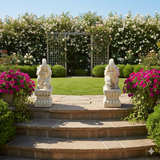 Chinese Pair White Marble Stone Fengshui Elephant Trunk Up Statues cs7637S