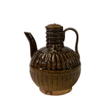 ceramic brown pottery pot jar display