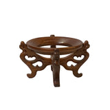 2.25" Oriental Brown Wood Round Open Center Table Top Stand Riser