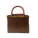 rattan handbag - oriental bamboo handle tote bag