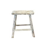 Rustic Raw Rough Wood Grain Rectangle Slim Stool Bench Side Table ws4613S 10