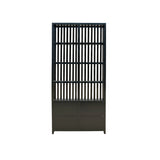 Black Lacquer Bars 4 Drawers Zen Minimalist Bookcase Display Cabinet ws4749S