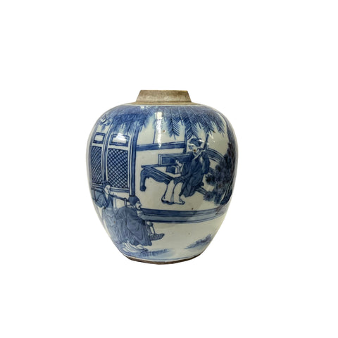 a blue-white- porcelain-graphic -ginger- jar