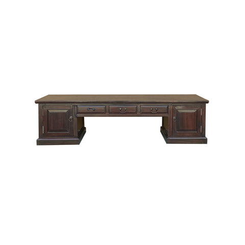Brown Vintage Low Altar 3 Drawers TV Stand Cabinet  - prayer table