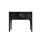 black slim foyer table - oriental black side tale - pedestal table