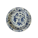 blue white porcelain plate - oriental chinese graphic porcelain plate - asian chinese charger plate