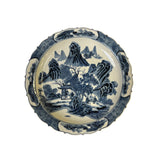 chinese blue white porcelain plate - asian water mountain scenery porcelain charger plate