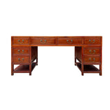 chinese drawers editor desk - oriental simple writing desk - asian hardware office desk