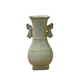 Guan Ware oriental vase - celadon gray pottery art vase