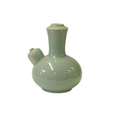 Light Celadon Crackle Underlay Jug Plain Vase 