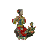 chinese qing dressing lady figure - oriental flower bird porcelain lady art 