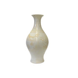 Off White Porcelain Dimensional Flower Bird Pattern Vase