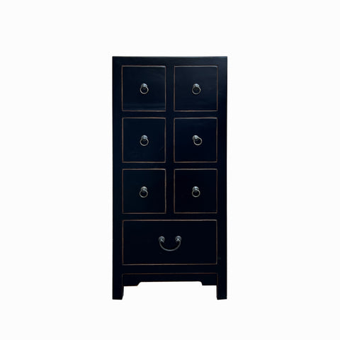 Oriental Black 7 Drawers Slim Narrow Chest Cabinet Stand cs7704S Oriental Black 7 Drawers Slim Narrow Chest Cabinet Stand cs7704S