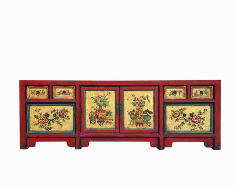 acs7722-chinese-red-cream-flower-graphic-low-tv-console-cabinet