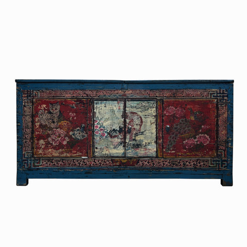 acs7739-vintage-blue-red-tiger-graphic-credenza-sideboard-console-cabinet
