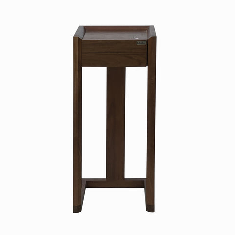 32" Chinese Oriental Minimalistic Square Brown Plant Stand Pedestal Table cs7782S