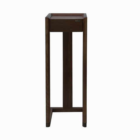 39.5" Oriental Minimalistic Square Brown Plant Stand Pedestal Table cs7783S