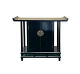 Chinese Black Lacquer Altar Point Edge Narrow Slim Side Table cs7790S