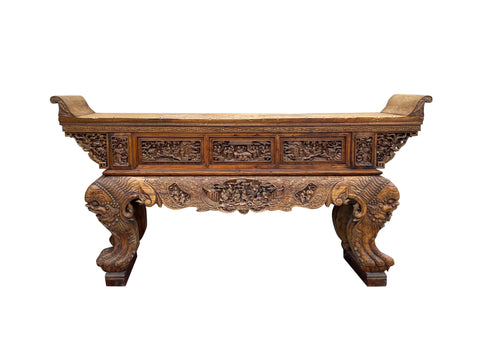 acs7795-vintage-long-opera-lion-head-carving-tall-shrine-altar-table