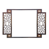 Chinese Two Brown Tone Lattice Pattern Center Open Wall Panel Frame cs780S