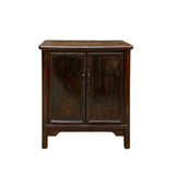 Vintage Chinese Distressed Brown Two Door Side Table Credenza Cabinet cs7817S