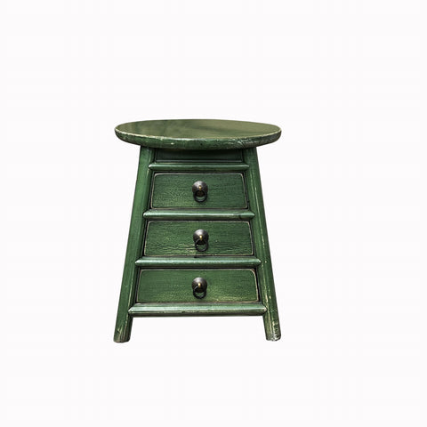 Small Green Painted Wooden Stool