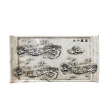  White Porcelain Snow Trees Rectangular Display Plate 