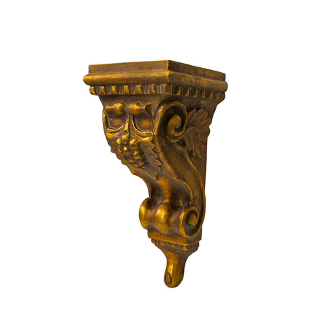 corner wall wood stand - golden carving wall display stand - wall corner ledge