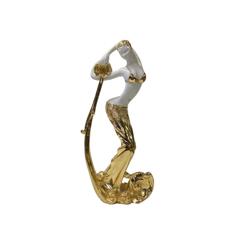white gold color dancing lady figure