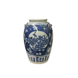 Hand Crafted Vintage Chinese Blue White Flower Birds Porcelain Vase JK198S