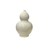 Vintage Off White Glaze Gourd Shape Pottery Ceramic Pot Vase JK225S