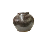 Vintage Earthy Rustic Brown Black Village Rural Pottery Ceramic Pot Vase JK236S