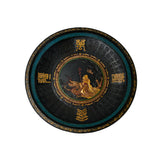 Chinese Round Shape Dragons Motif Collectible Ink Pad Display Art JK276S