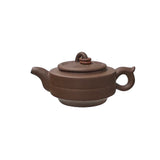 Vintage Brown Round Shape Coin Pattern Zisha Clay Teapot Art Display JK296S