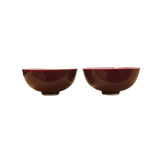 Pair Chinese Porcelain Oxblood Red Glaze Cup Display Art JK308S