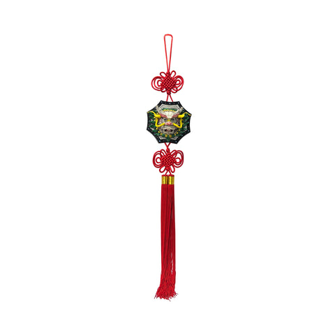 Chinese Ceramic Dimensional Dragon Head Figure with Knot Tassel Art JK316S