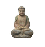 Rustic Wood Sitting Gautama Amitabha Shakyamuni Buddha Statue JK335S