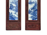 Chinese porcelain wall panel with mountain and river scene