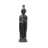 Chinese Black Gray Stone Standing Zen Harmony Decor Statues ws4769S