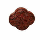 vibrant red lacquer floral accent box product photograph