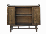 Chinese Handcrafted Brown Stain Altar Point Edge Narrow Slim Side Table Cabinet cs7789S